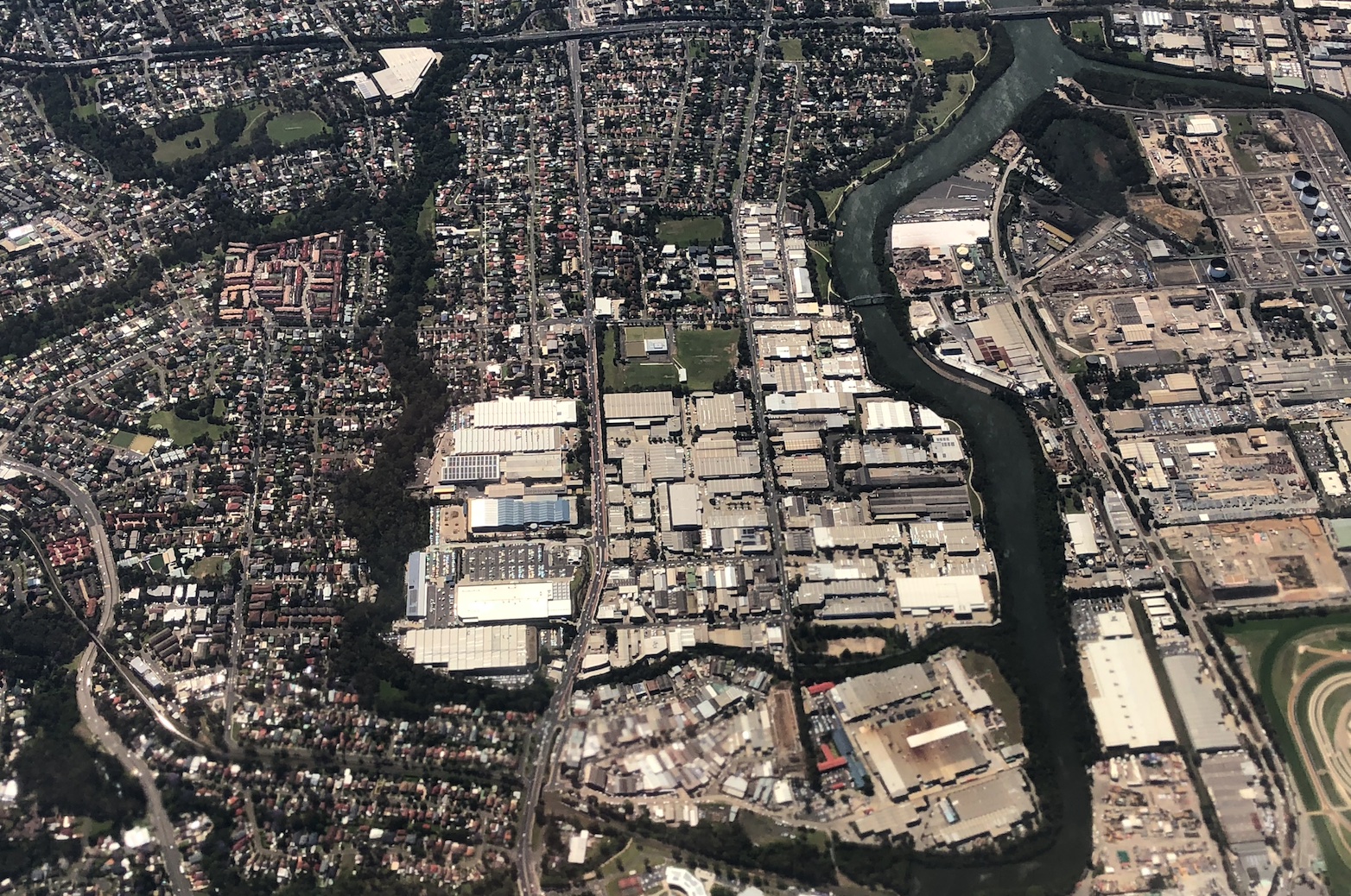 Urban sprawl. Aerial view of western Sydney. Photo by Mitchell Ward in 2018.