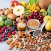 Sélection d'aliments végétaliens riches en fibres et en bonne santé pour la cuisine