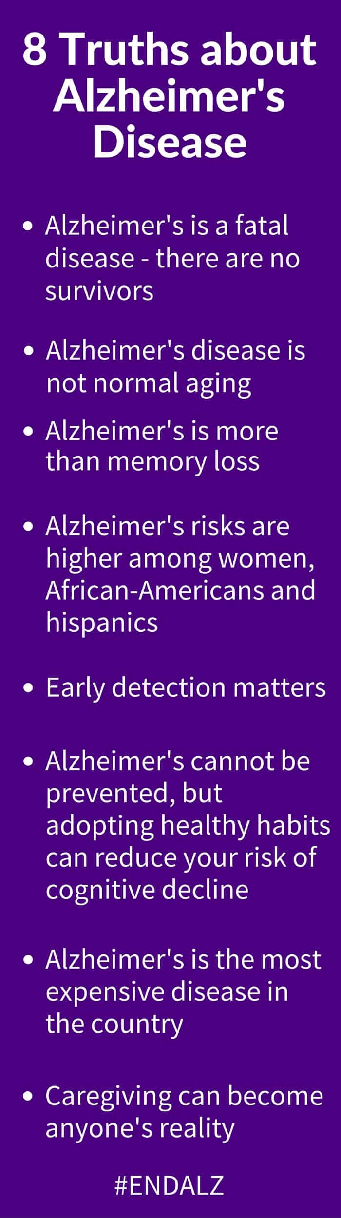 8 vérités sur la maladie d'Alzheimer - - aidez à mettre fin à la maladie d'Alzheimer en apprenant la vérité sur cette maladie